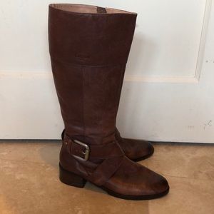 Fossil Leather Tall Riding Boots Vintage